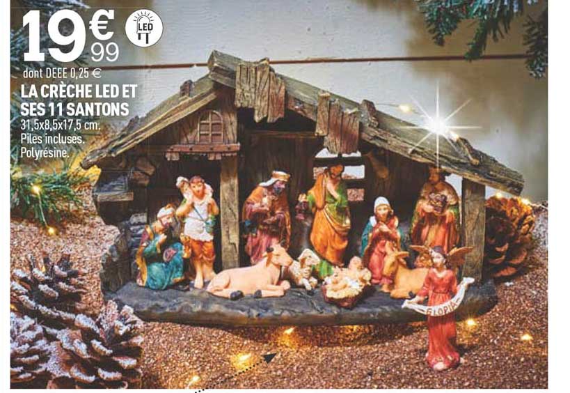 la crèche led et ses 11 santons