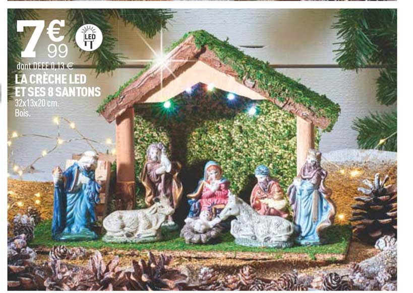 la crèche led et ses 8 santons