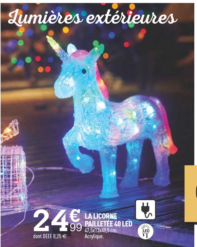 la licorne pailletée 40 led