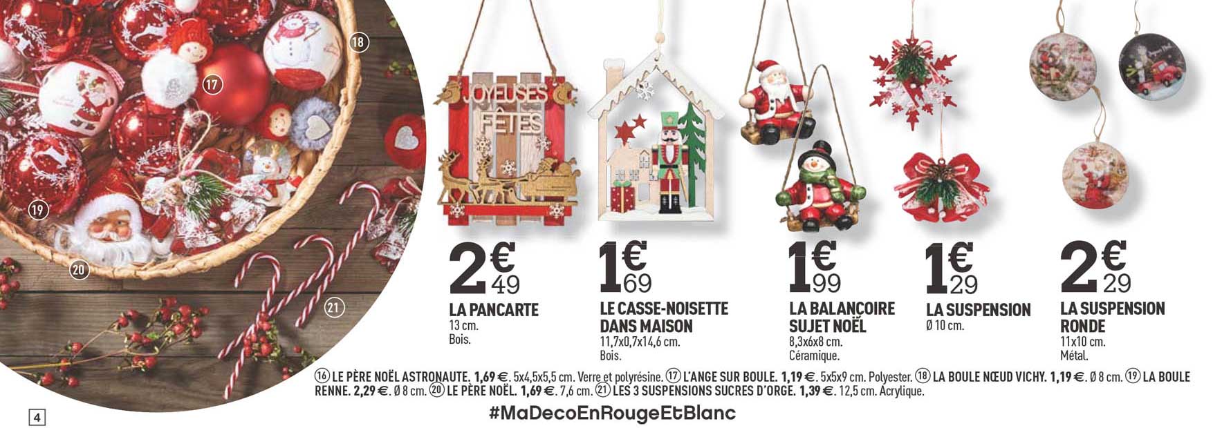 la pancarte, le casse-noisette dans maison, la balançoire sujet noël, la suspension, la suspension ronde