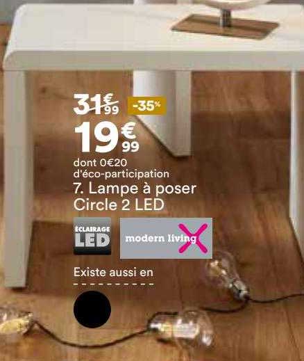 lampe à poser circle 2 led modern living