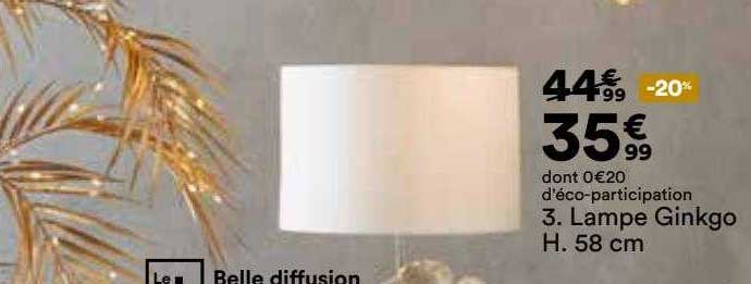 lampe ginkgo h. 58 cm