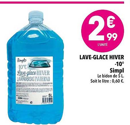 lave-glace hiver -10° simpl