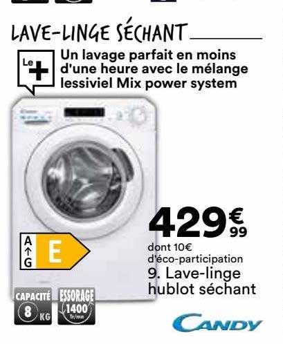 lave-linge hublot séchant candy