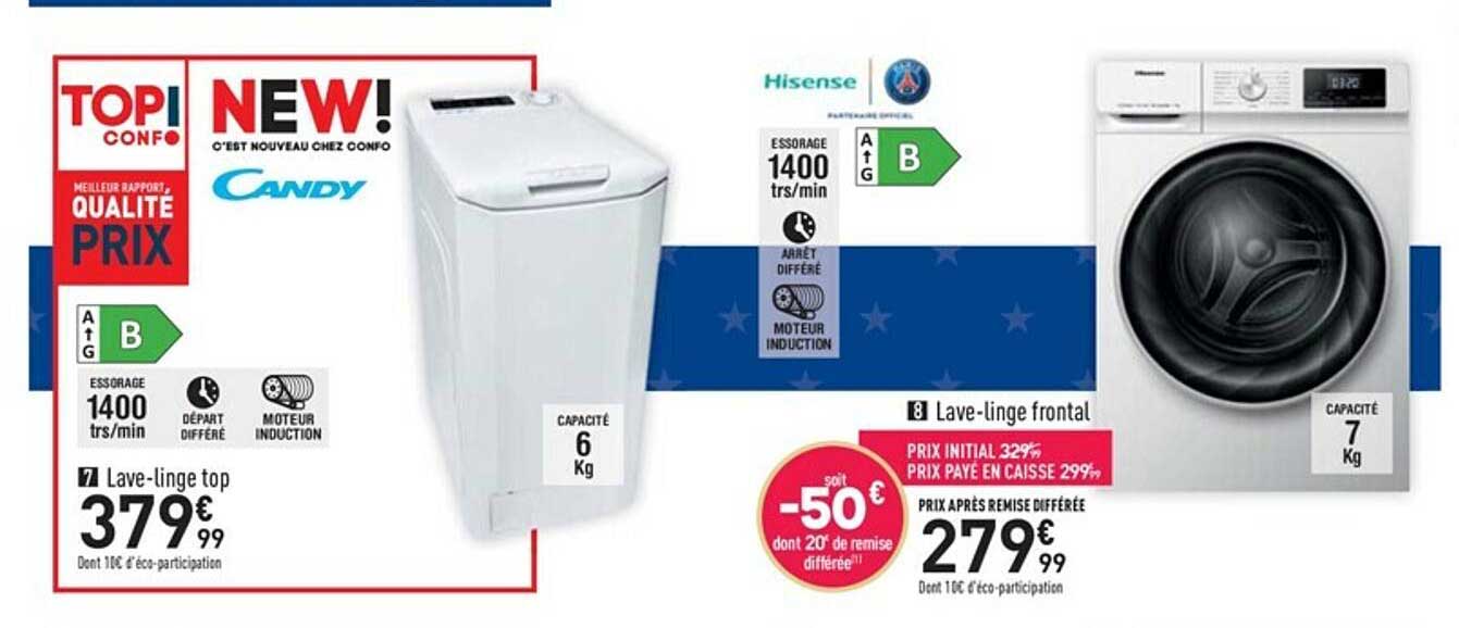 lave-linge top candy, lave-linge frontal hisense