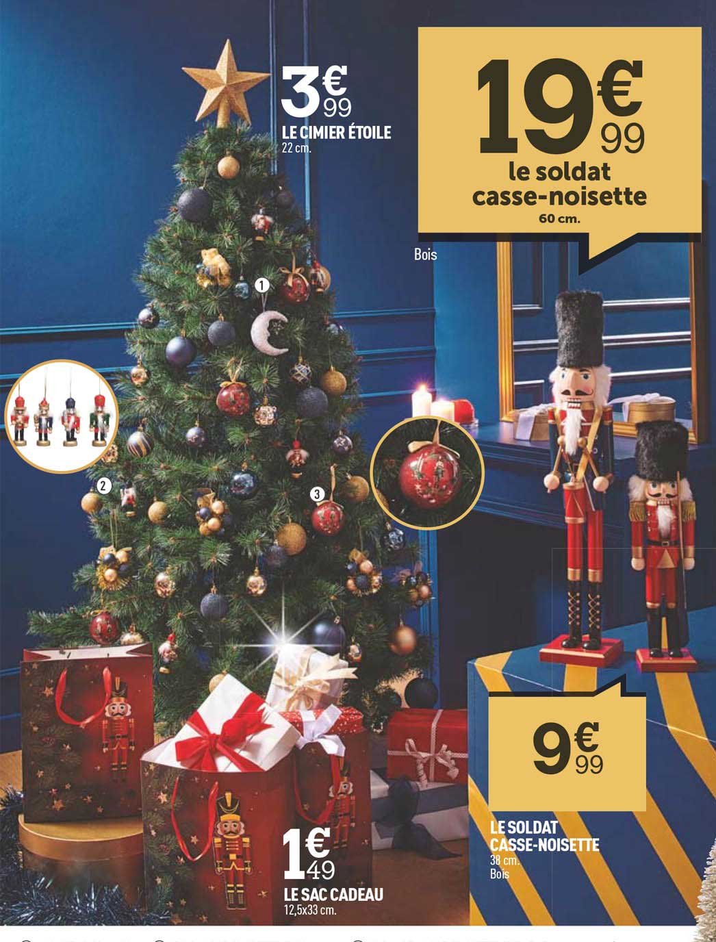 le cimier étoile, le sac cadeau, le soldat casse-noisette