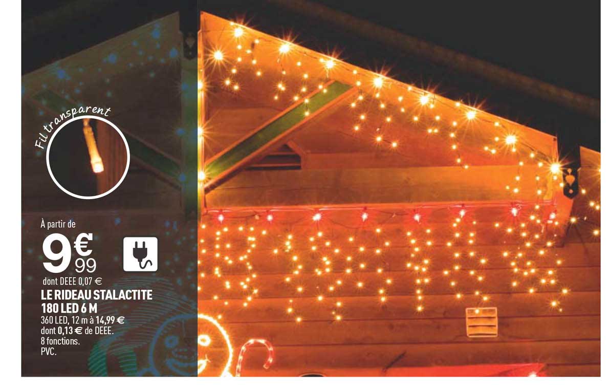 le rideaux stalactite 180 led 6 m