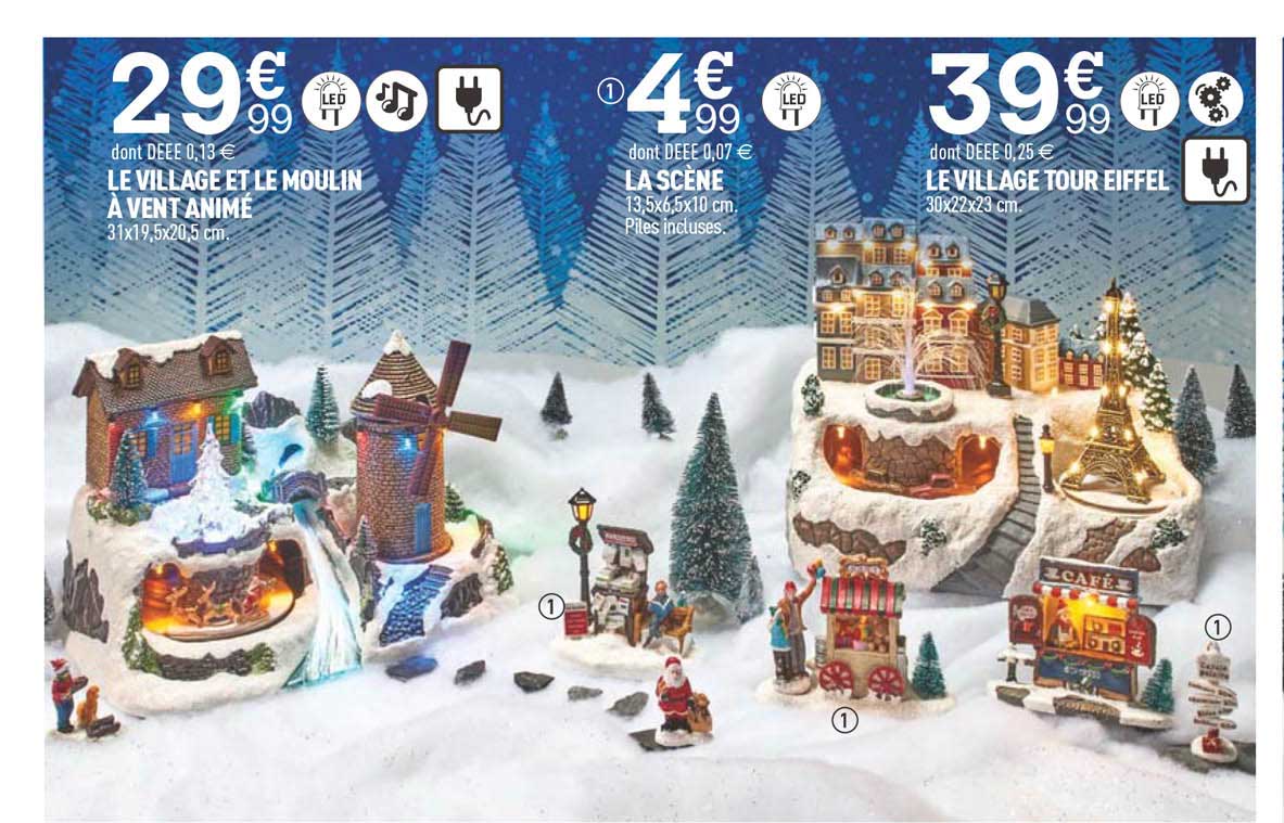 Le Village Et Le Moulin à Vent Animé, La Scène, Le Village Tour Eiffel