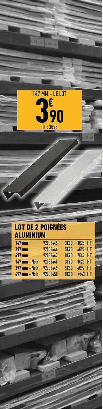 Lot De 2 Poignées Aluminium