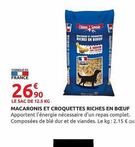 macaronis et croquettes riches en bœuf