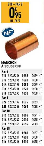 manchon à souder ff