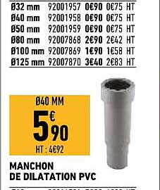 manchon de dilatation pvc