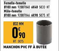 manchon pvc ff à butée