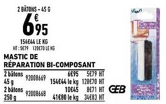 mastic de réparation bi-composant