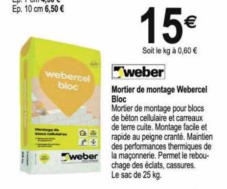 mortier de montage webercel bloc