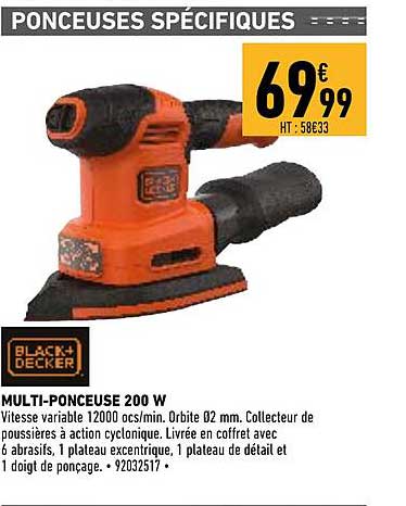 multi-ponceuse 200 w black + decker
