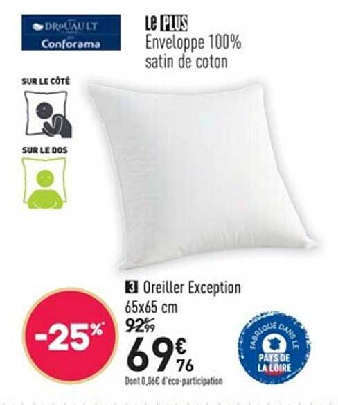 oreiller exception 65 x 65 cm