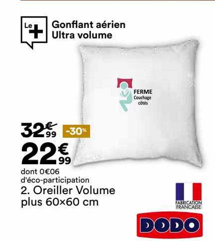 Oreiller Volume Plus 60 X 60 Cm Dodo