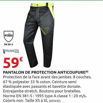 pantalon de protection anticoupure francital