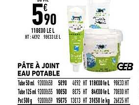 pâte à joint eau potable