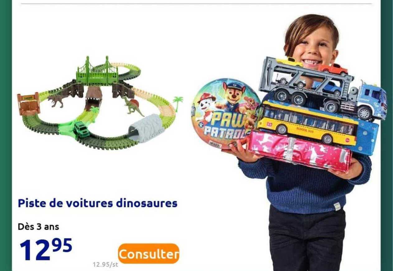 piste de voitures dinosaures