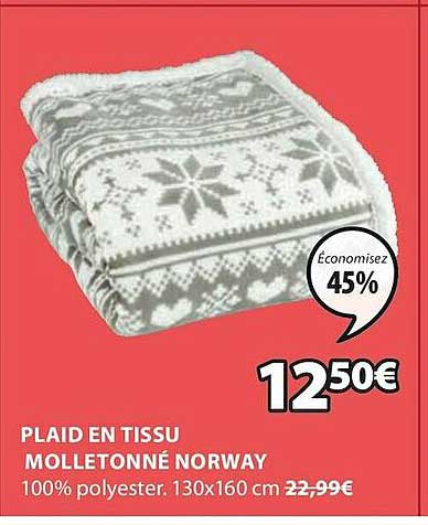 plaid en tissu molletonné norway