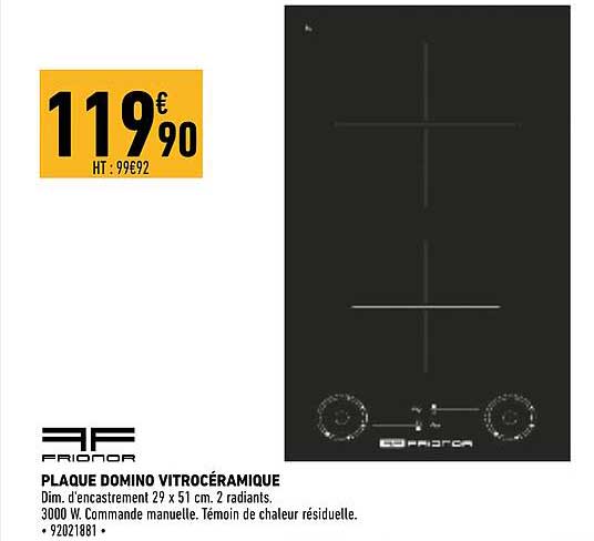 plaque domino vitrocéramique frionor