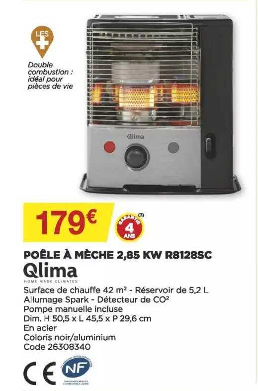 Poêle à Mèche 2,85 Kw R8128sc Qlima