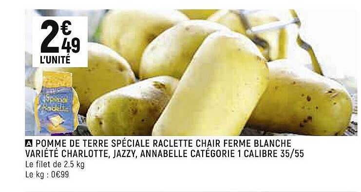 Pomme De Terre Spéciale Raclette Chair Ferme Blanche