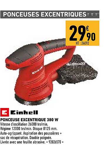 ponceuse excentrique 380 w einhell