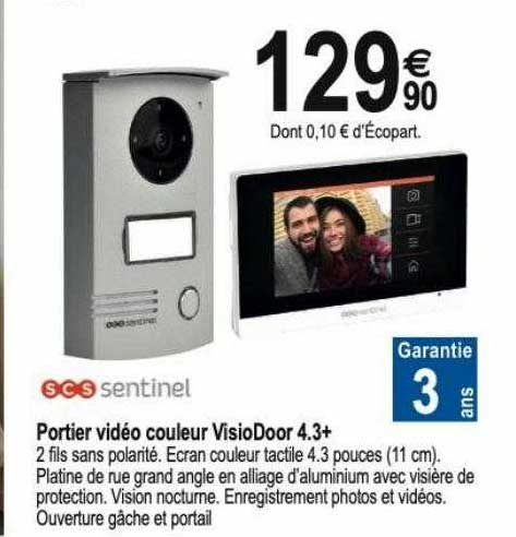 portier vidéo couleur visioDoor 4.3+ scs sentinel