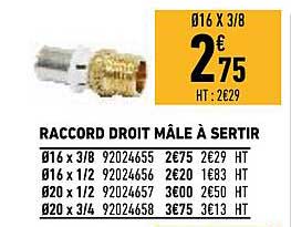 Raccord Droit Mâle à Sertir