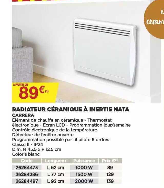 Radiateur Céramique à Inertie Nata Carrera