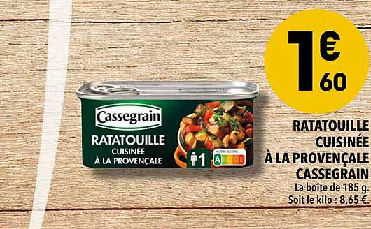 Ratatouille Cuisinée à La Provençale Cassegrain