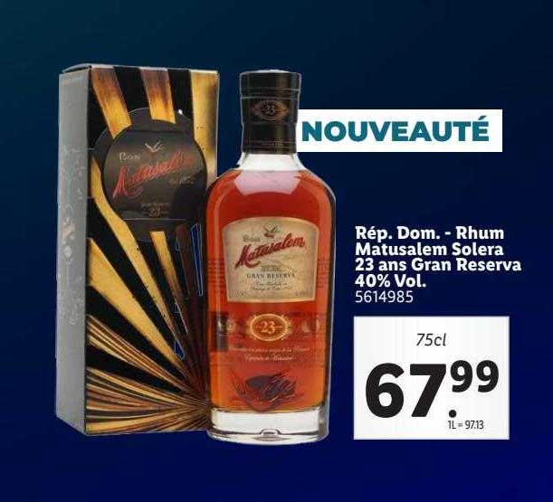 rép. dom. - rhum matusalem solera 23 ans gran reserva 40% vol.
