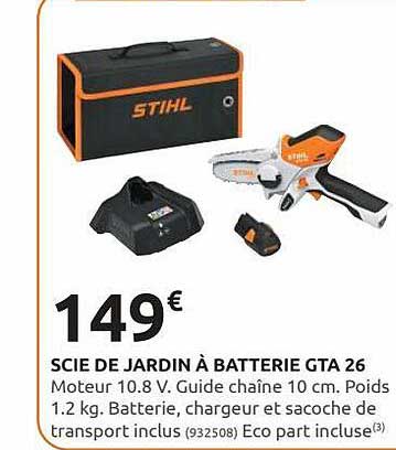 scie de jardin à batterie gta 26 stihl