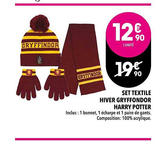 set textile hiver gryffondor harry potter