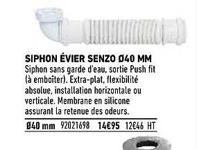 siphon évier senzo ø40 mm