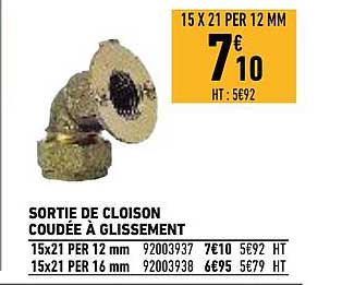 sortie de cloison coudée à glissement