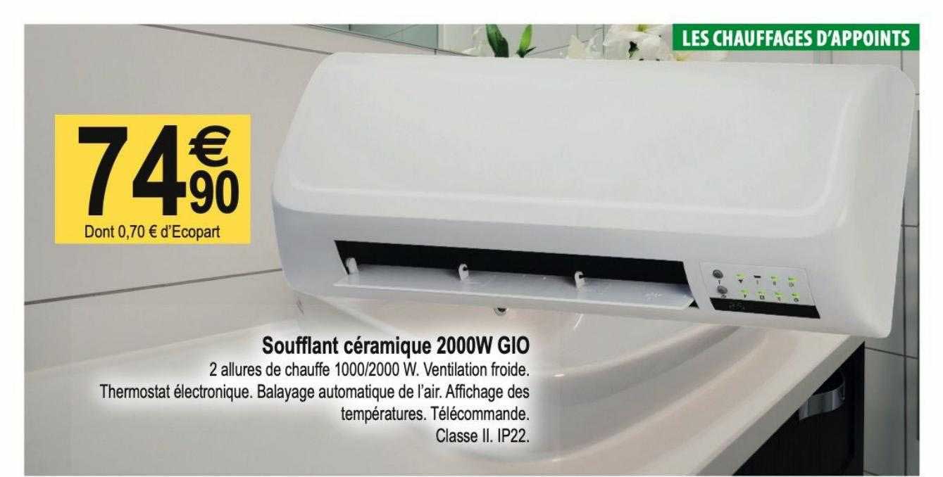 soufflant céramique 2000w gio