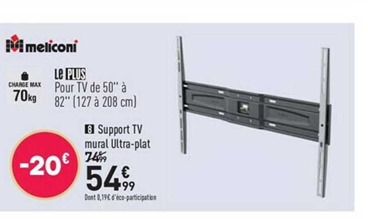 support tv mural ultra-plat meliconi