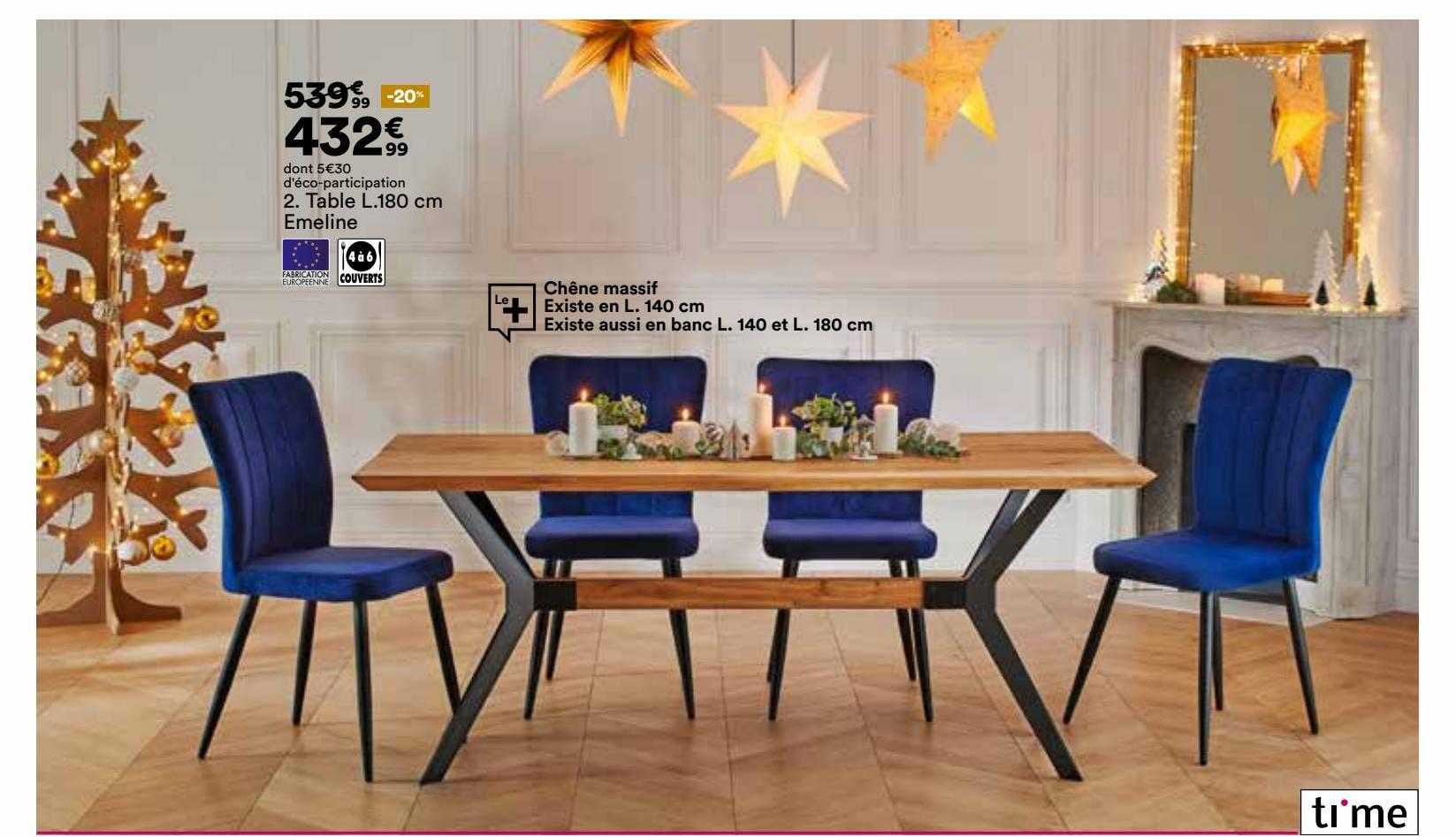 table l. 180 cm emeline,