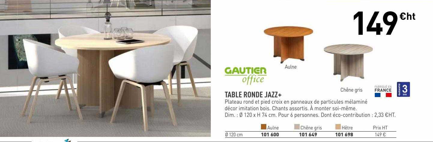 Table Ronde Jazz+ Gautier Office