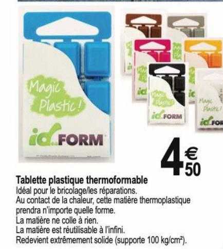 tablette plastique thermoformable