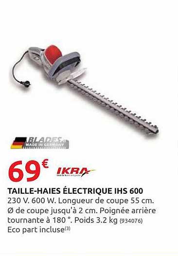 taille-haies électrique ihs 600 ikra