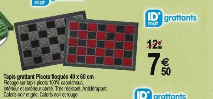 tapis grattant picots floqués 40 x 60 cm