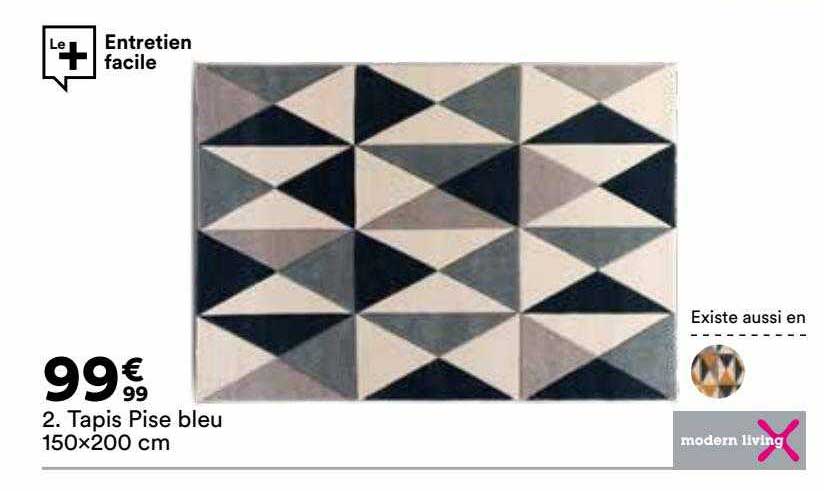 tapis pise bleu 150 x 200 cm modern living