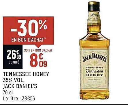 tennessee honey 35% vol. jack daniel's