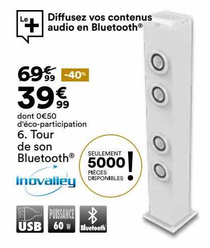 tour de son bluetooth inovalley