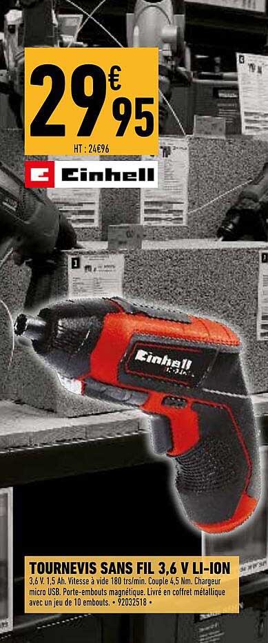 tournevis sans fil 3,6 v li-ion